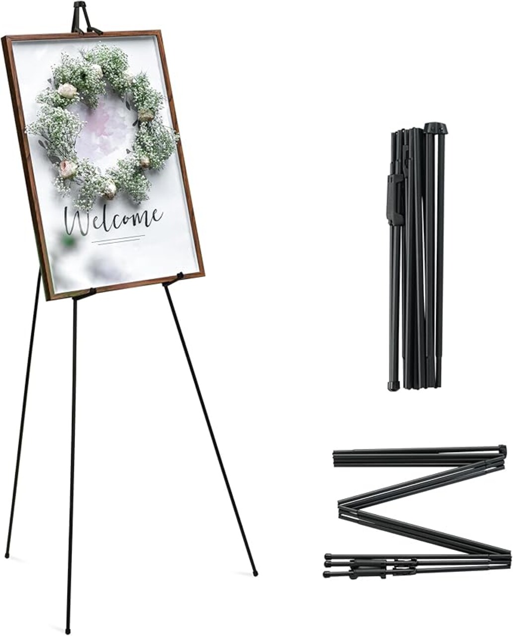 ARTIFY 64" Sign Easel Stand | Instant Display Tripod for Wedding Signs, Posters, Paintings, Canvas, and Poster Boards | Portable Stand for Home, School Supplies, Shop, and Ceremonies, Black